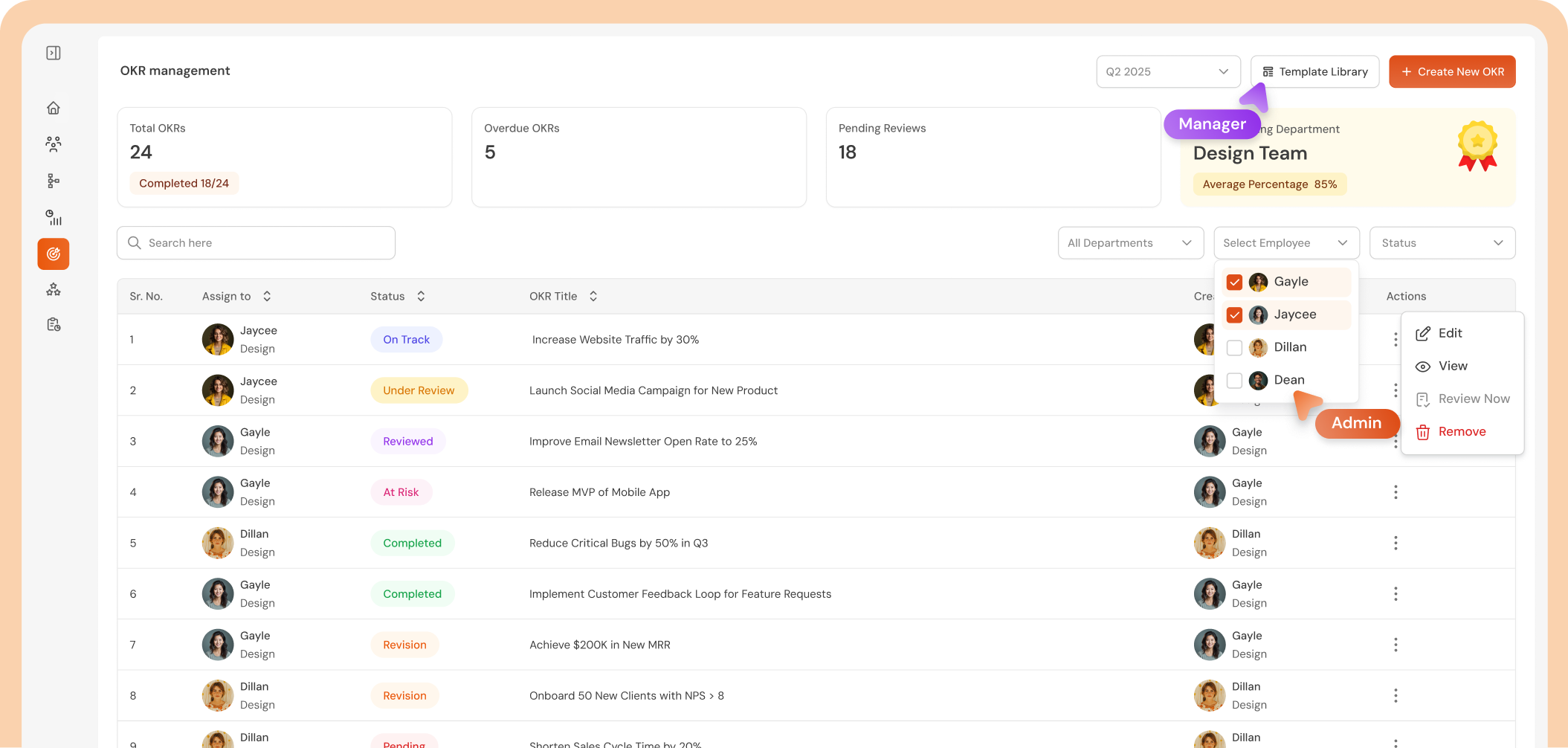 Collaborative Goal Setting with Embedded Reviews and Proof